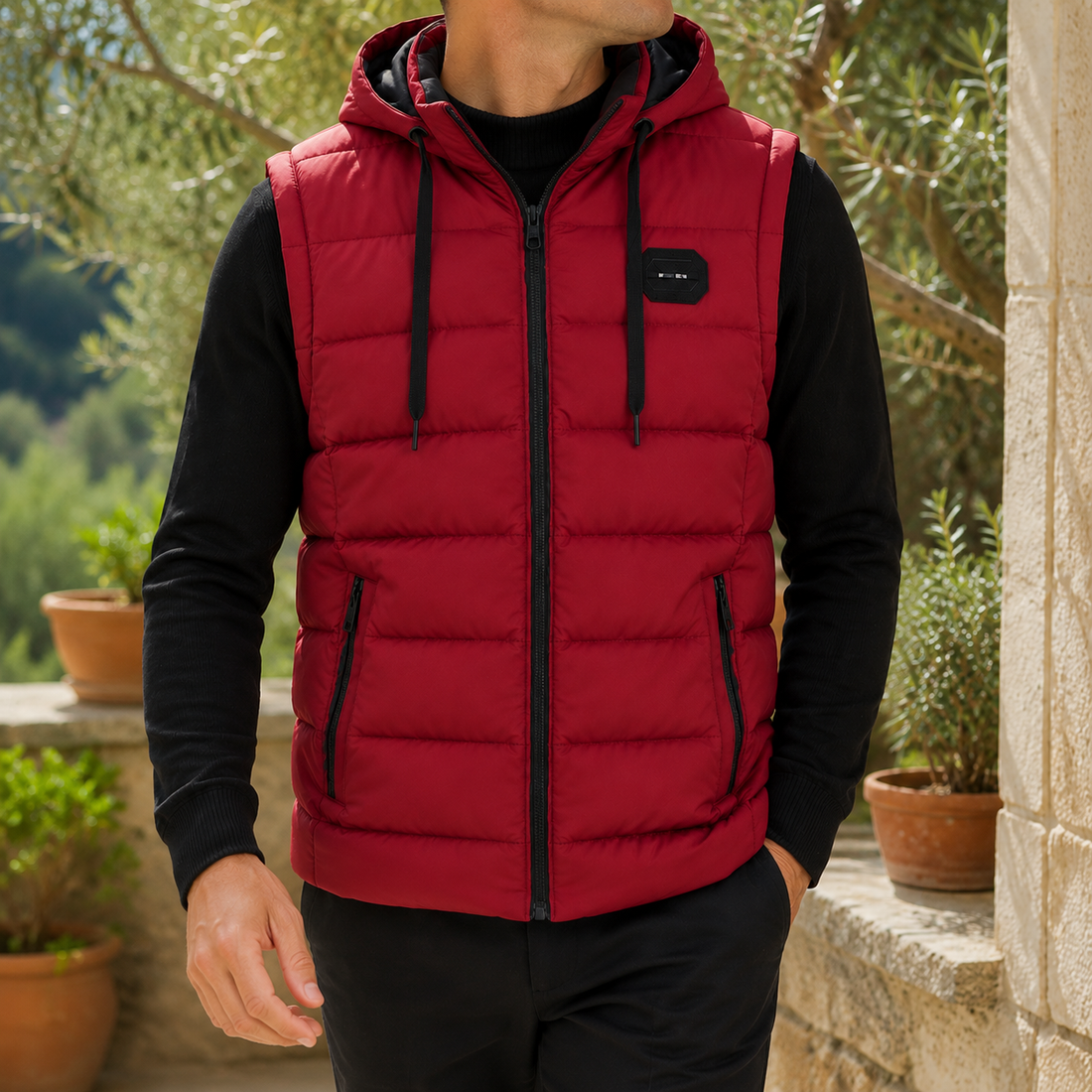 Octavian-Ellis Hooded Puffer Jacket - Red