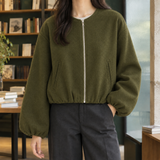Shannon Balloon Sleeve Jacket - Army Green