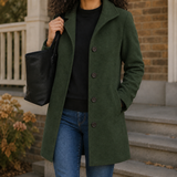 Alba-Sage Straight Cut Coat - Verde Bosque