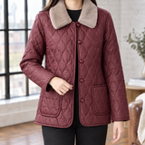 Ghislaine-Sage Quilted Jacket - Purplish Red
