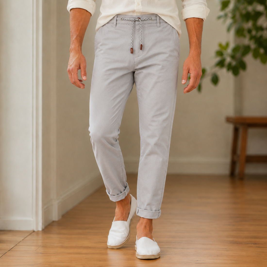 Samson Drawstring Pants - Lt Gray