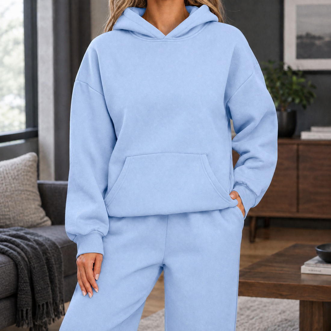 Annabel-Faye Relaxed Jogger Set - Sky Blue