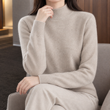 Marissa Mock Neck Sweater - Beige