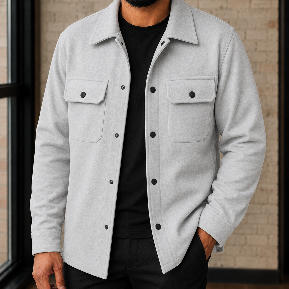 Knox Overshirt Jacket - Light Gray