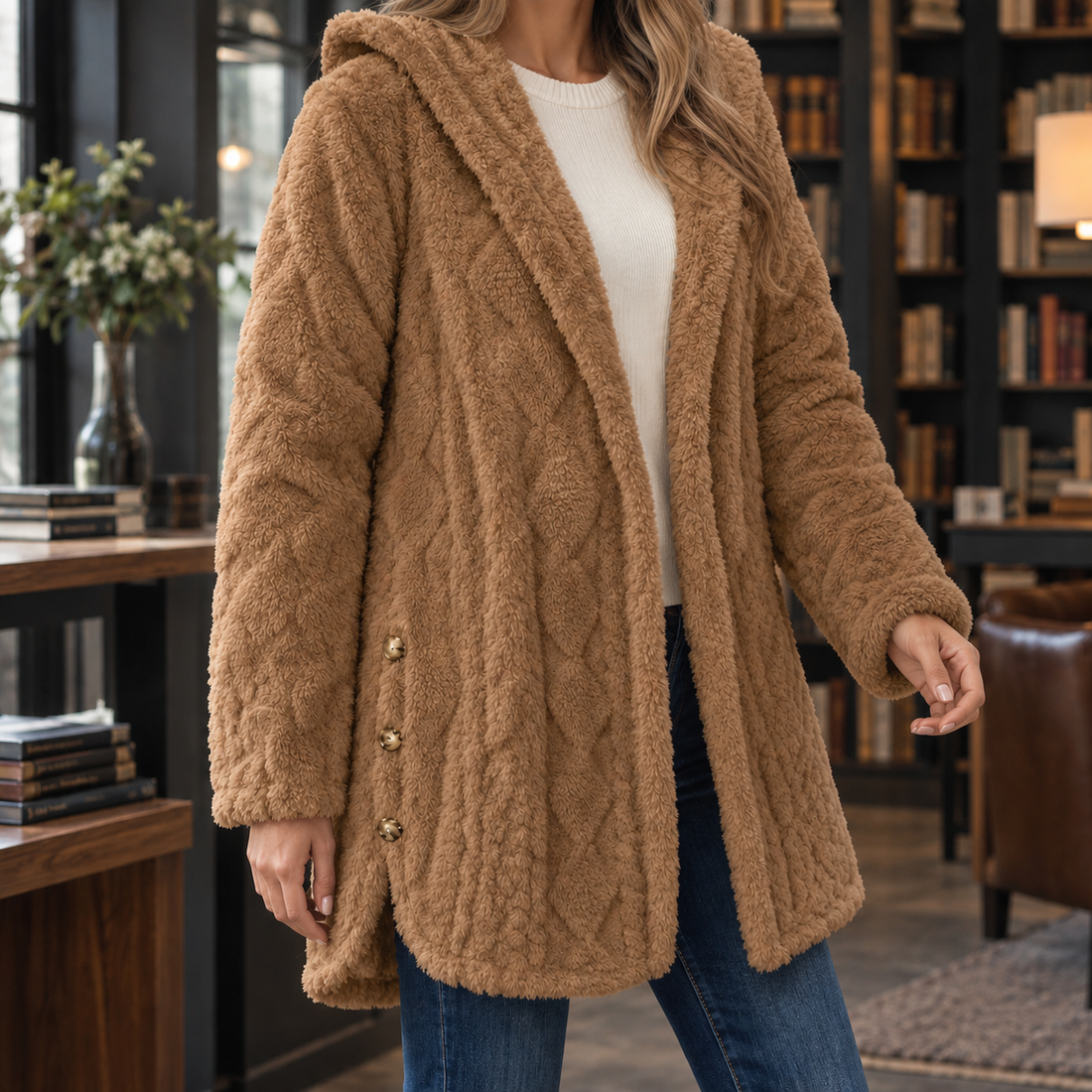 Grace-Jane Hooded Jacket - Camel