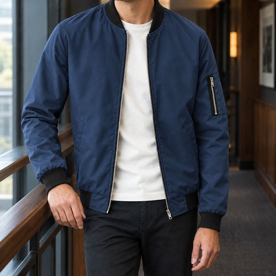 Neil-Tate Bomber Jacket - Dark Blue