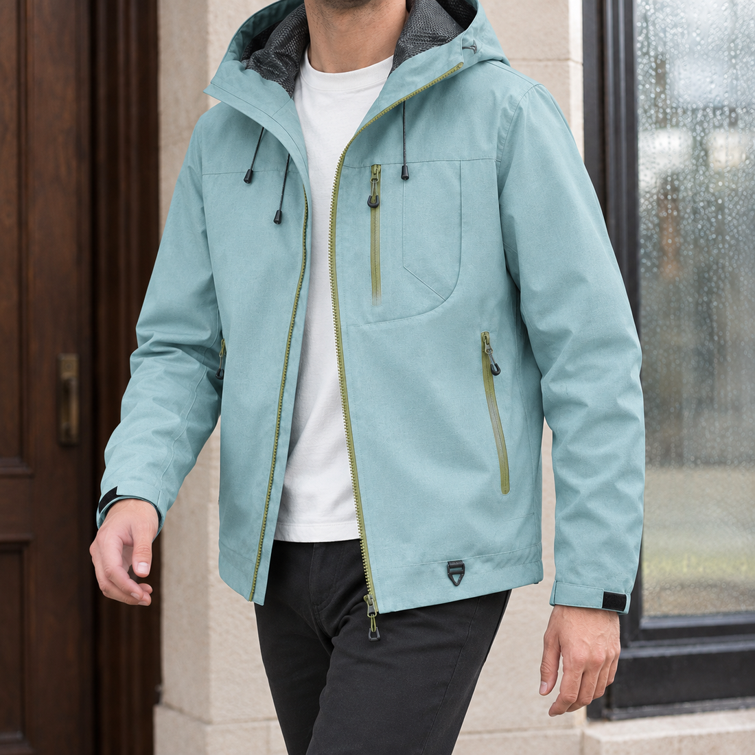 Tyler-West Hooded Jacket - Mustard Gray
