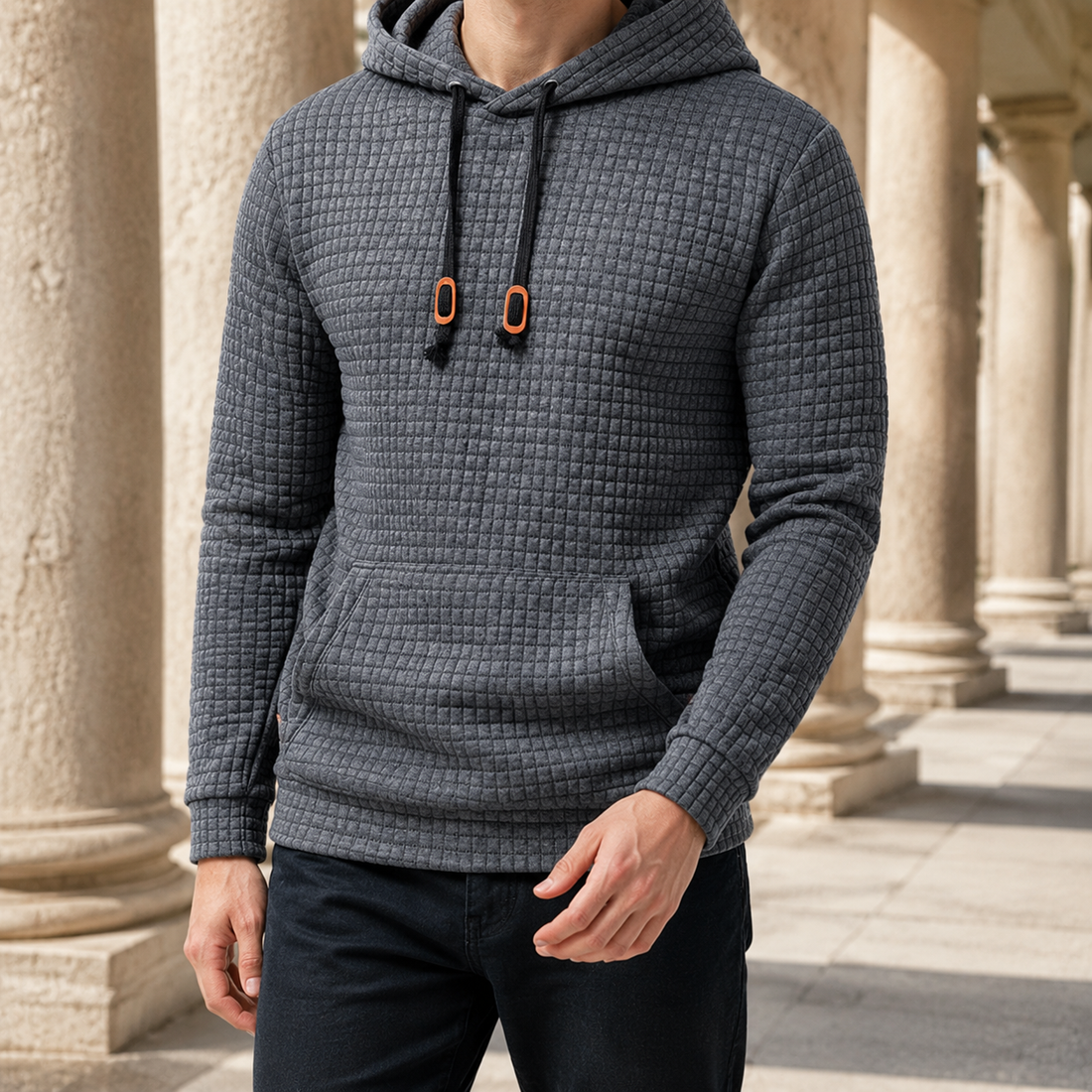 Arthur Waffle Hoodie - Dark Gray