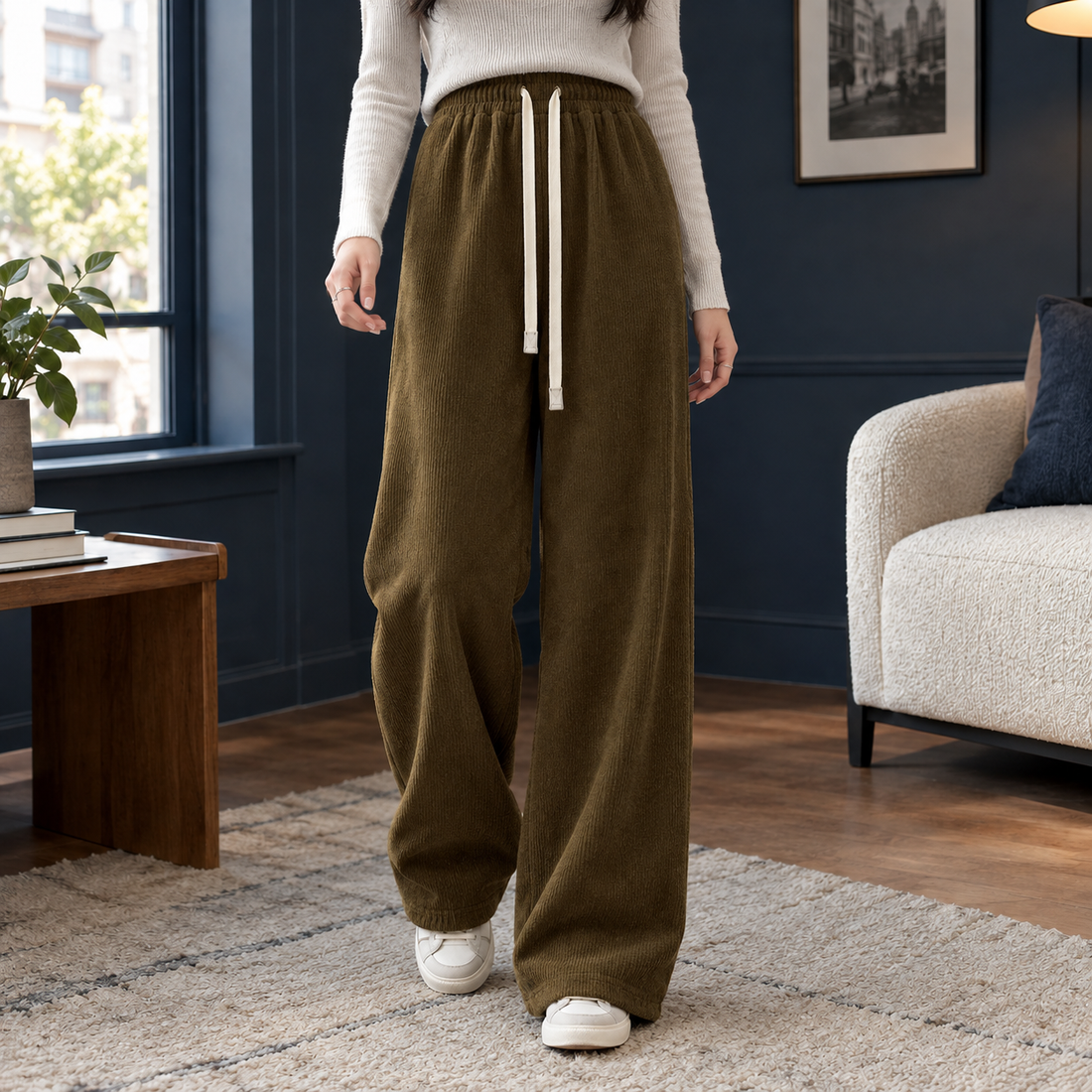 Evelina-Louise Wide Leg Pants - Turmeric