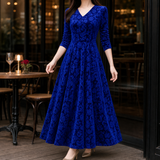 Juliet-June Embossed Maxi Dress - Blue