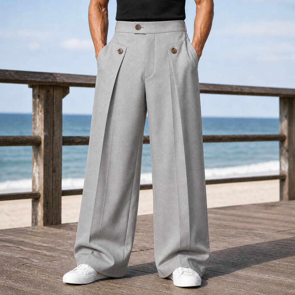 Otto Wide Leg Pants - Gray