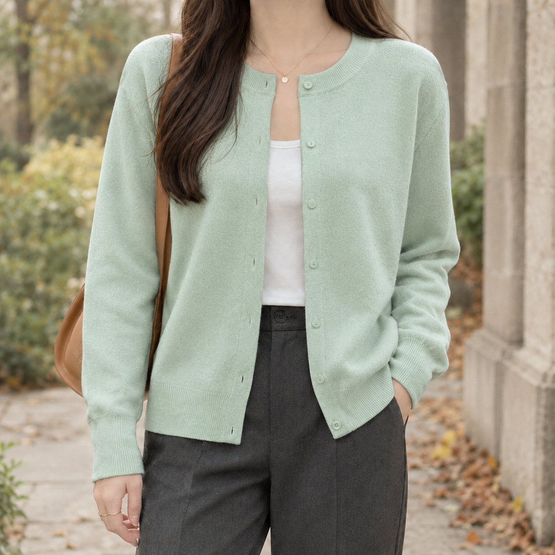 Leontine-Hope Cashmere Cardigan - Green