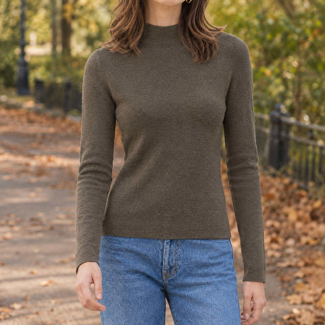 Wilhelmina-Rae Cashmere Sweater - Mocha Brown