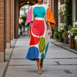 Sofia Batwing Midi Dress - Multicolor