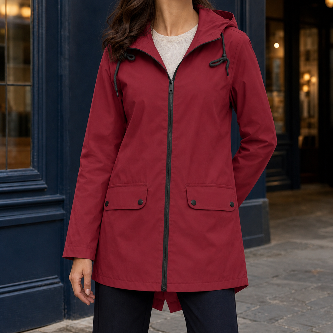 Ottilia-Hope Hooded Jacket - Wine Red