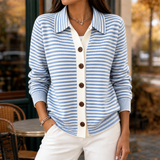 Chiara-Eve Striped Cardigan - Blue Stripes