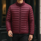 Idris-Grant Quilted Jacket - Wine Red
