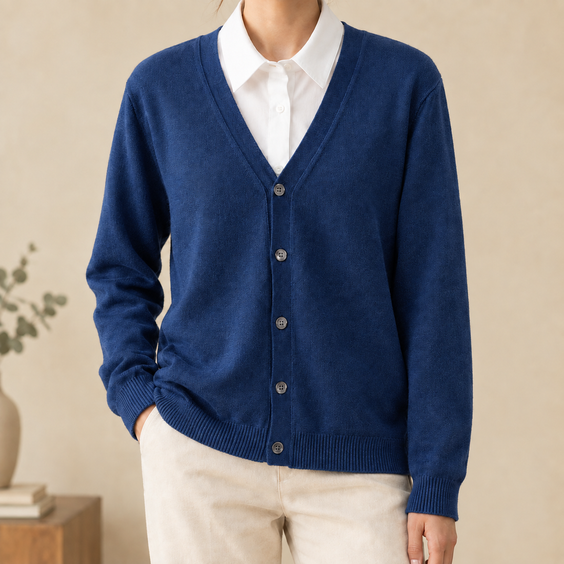Dorian-Hayes V-Neck Cardigan - Seaweed Blue
