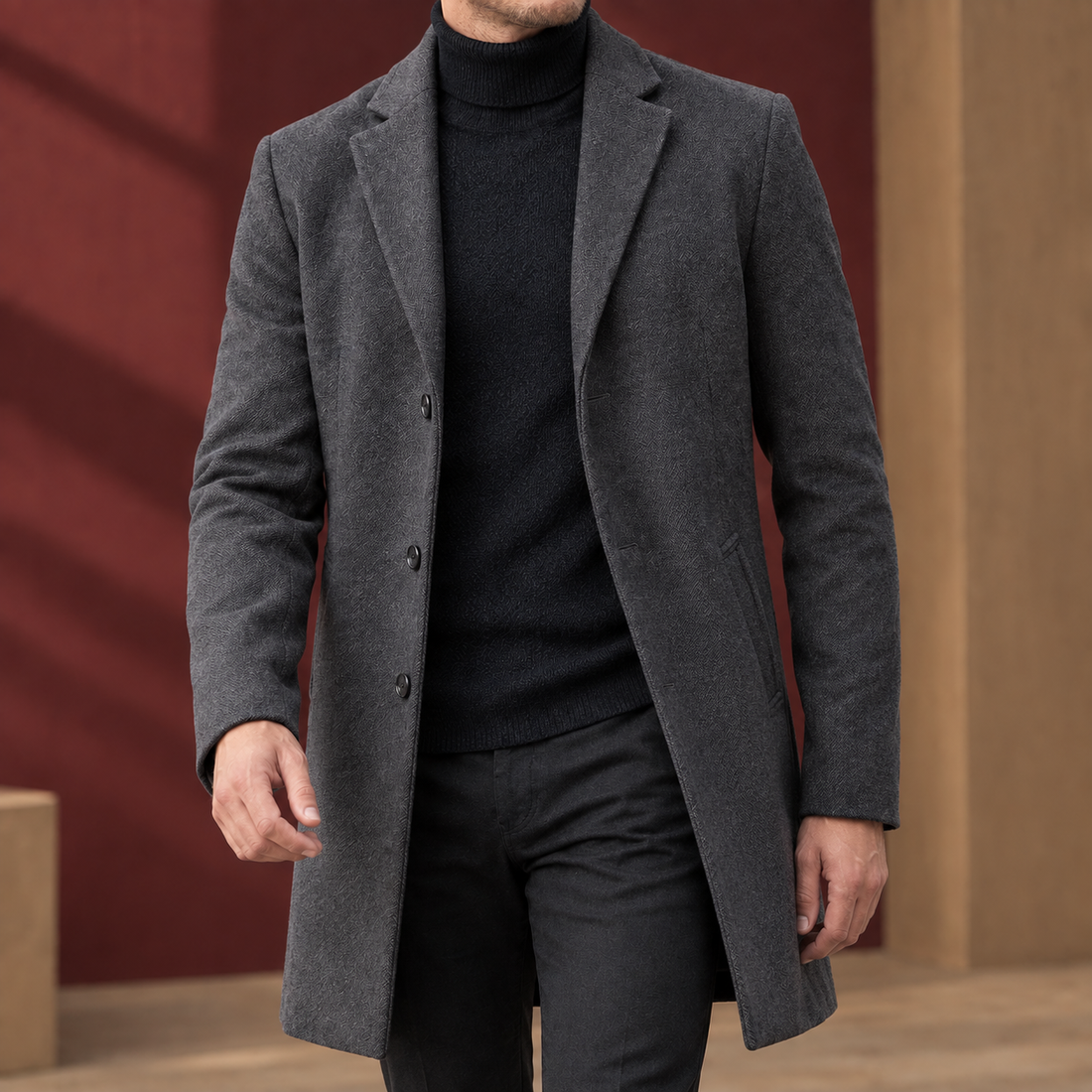 Ralph-Rhys Wool Coat - Dark Gray
