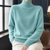 Georgia Turtleneck Sweater - Pale Aqua