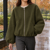 Erin-Eve Balloon Sleeve Jacket - Army Green
