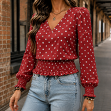 Elena-Kate Cinched Blouse - Red