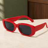 Merrick Rectangular Sunglasses - Red