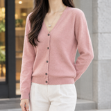 Maylis-Grace V-Neck Cardigan - Pink