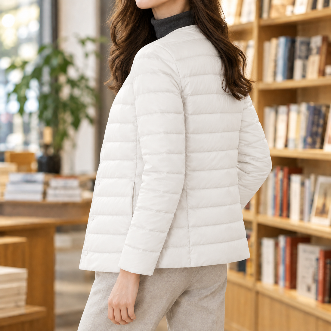 Ottilie-Mae Lightweight Down Jacket - Original White