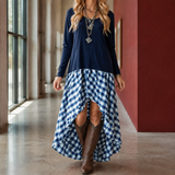 Camille-Eve Gingham Maxi Dress - Navy