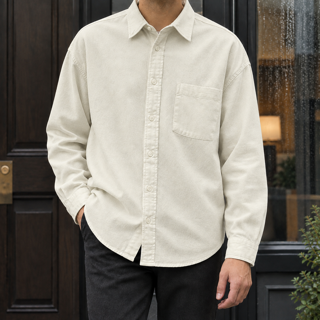 Giles-Scott Relaxed Shirt - Cream
