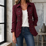 Zelda-Elise Embroidered Jacket - Burgundy