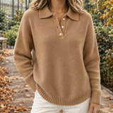 Blair-Mae Relaxed Polo Sweater - Khaki