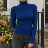 Melisande Ribbed Turtleneck - Sapphire Blue