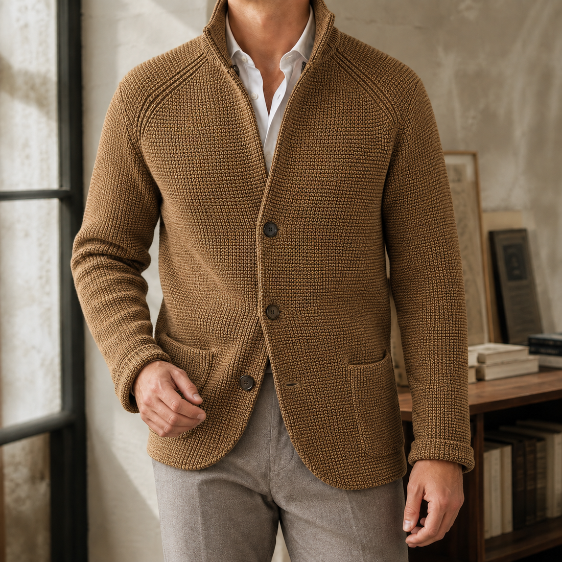 Zephyrin-Tate Textured Jacket - Camel