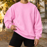 Havelock-Grey Oversized Sweatshirt - Round Neck Pink