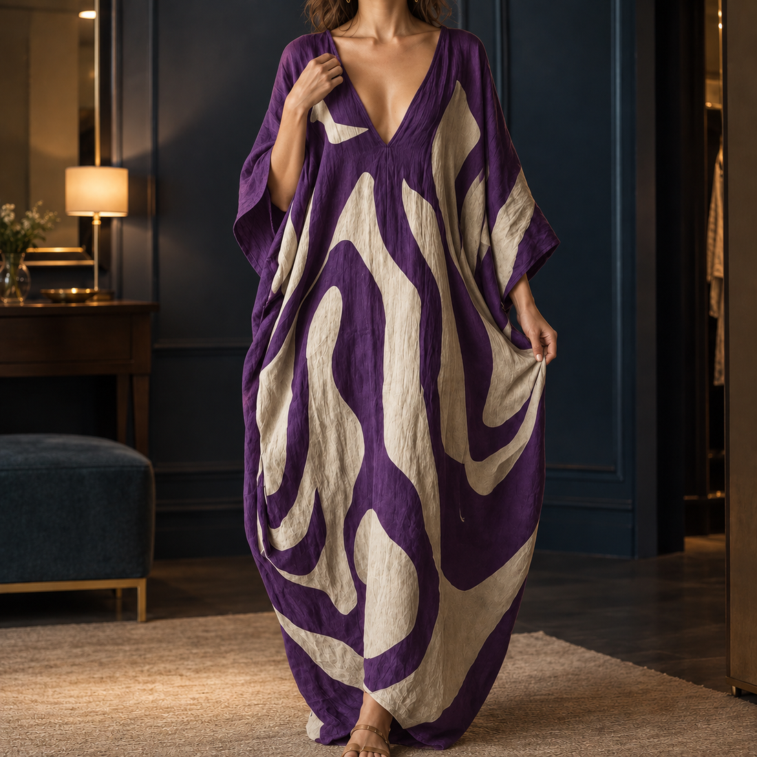 Chiara-Rose Batwing Maxi Dress - Purple