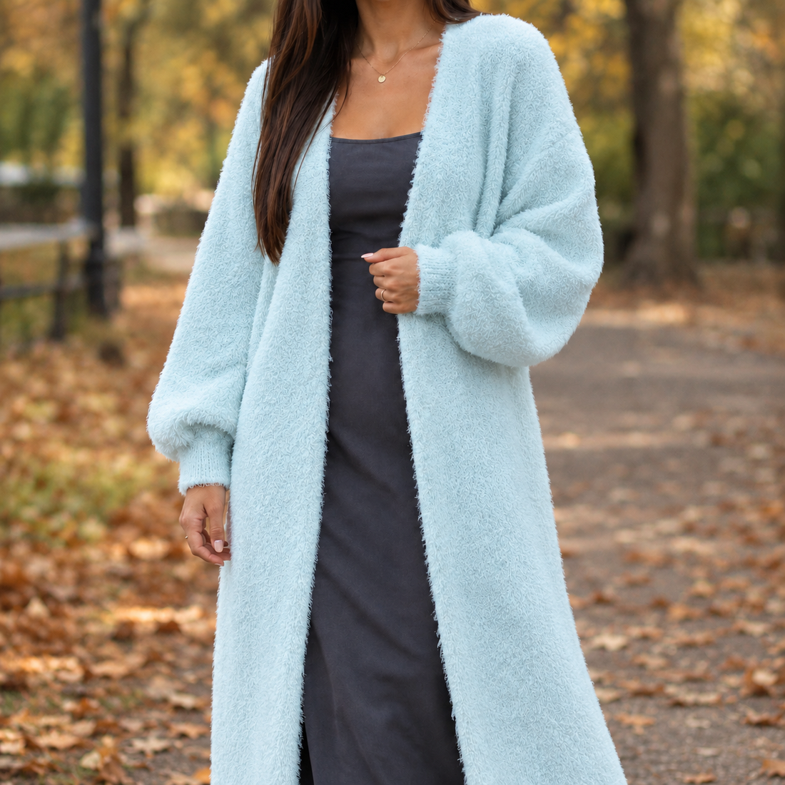 Isla-Grace Longline Cardigan - Light Blue