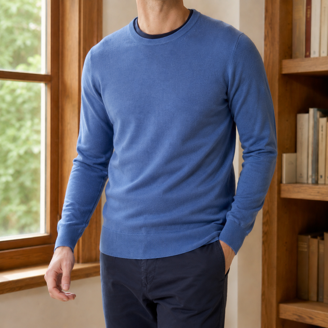 Severin-Ellis Fine Knit Sweater - Blu Capri