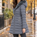 Gemma-Pearl Quilted Jacket - Gray