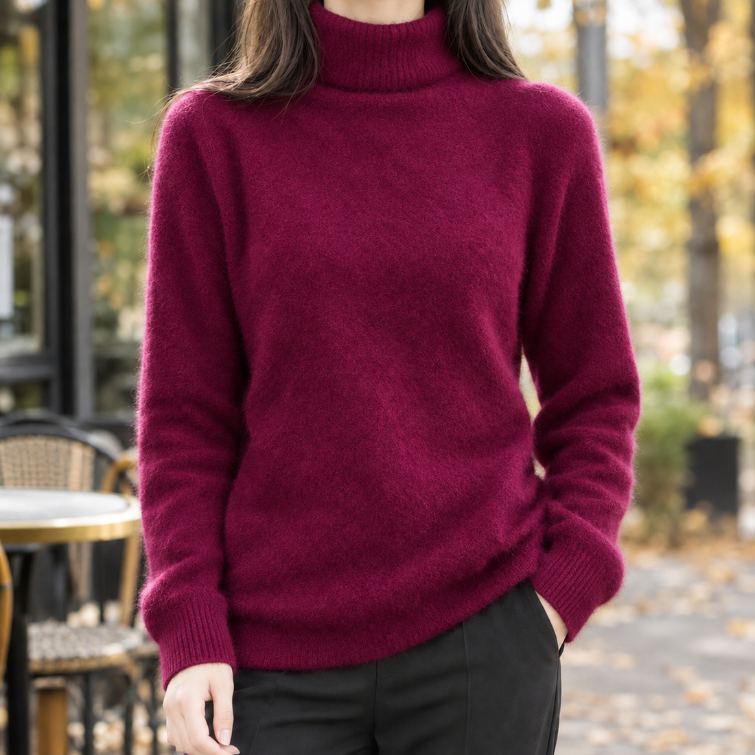 Emmeline-Elise Cashmere Sweater - Wine Red