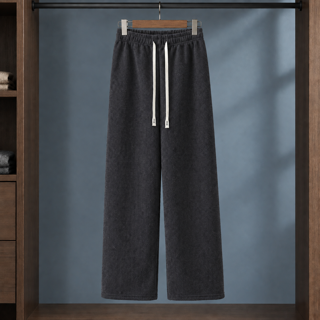 Renata-Kate Wide-Leg Pants - Dark Gray Small