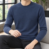 Edmund-Stone Crew Neck Sweater - Navy Blue