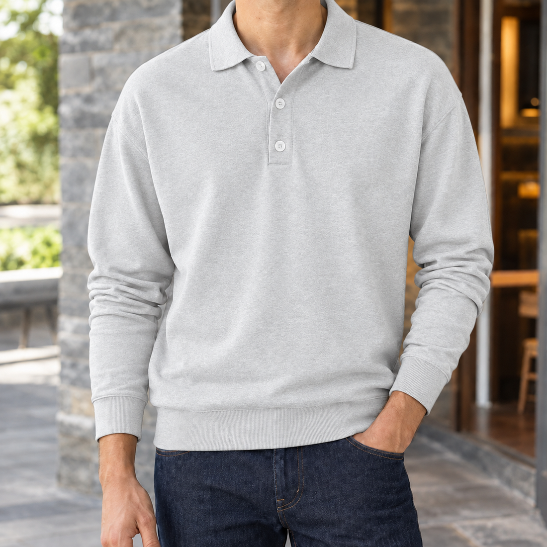 Bertrand-Reid Relaxed Polo - Light Gray