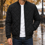 Oliver-Grey Quilted Jacket - Black