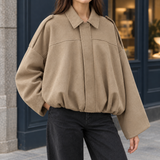 Sasha Suede Bomber Jacket - Khaki