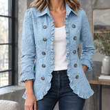 Hyacinth-Hope Floral Jacket - Sky Blue