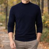 Lennox-Jude Mock Neck Sweater - Navy Blue