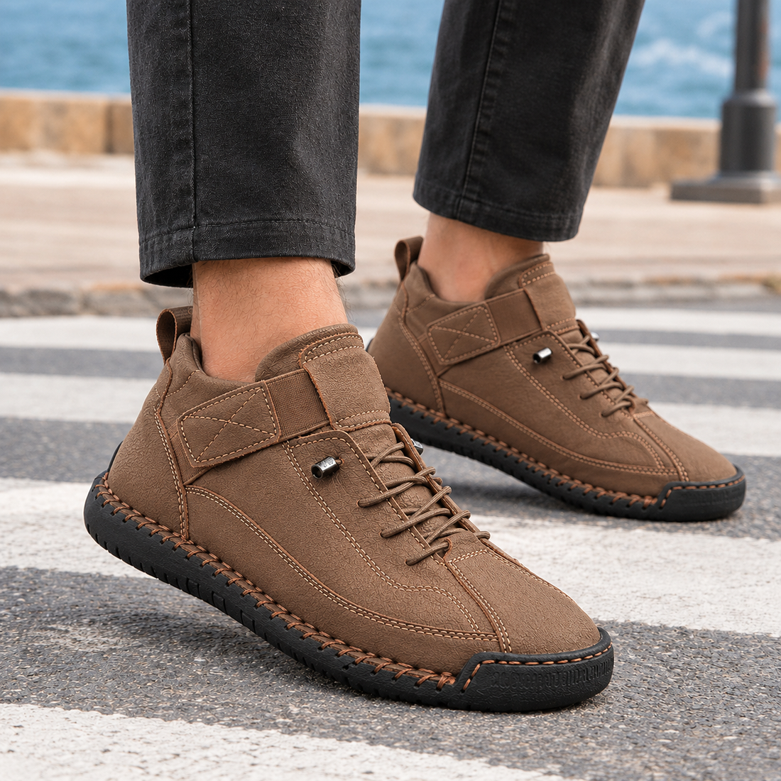 Parodi Stitched Sneakers - Khaki