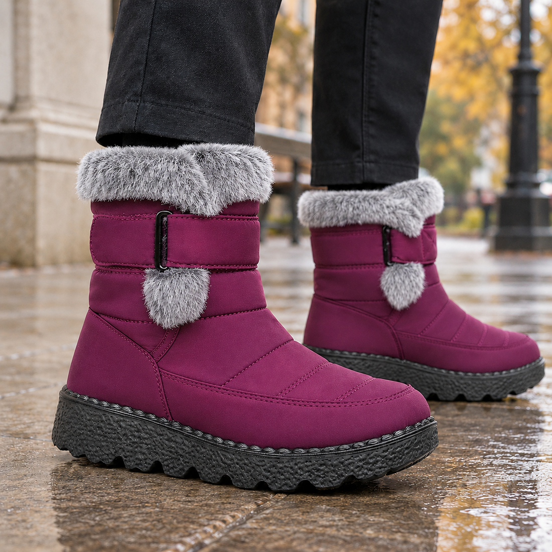 Caselli-Capri Quilted Boots - Purple